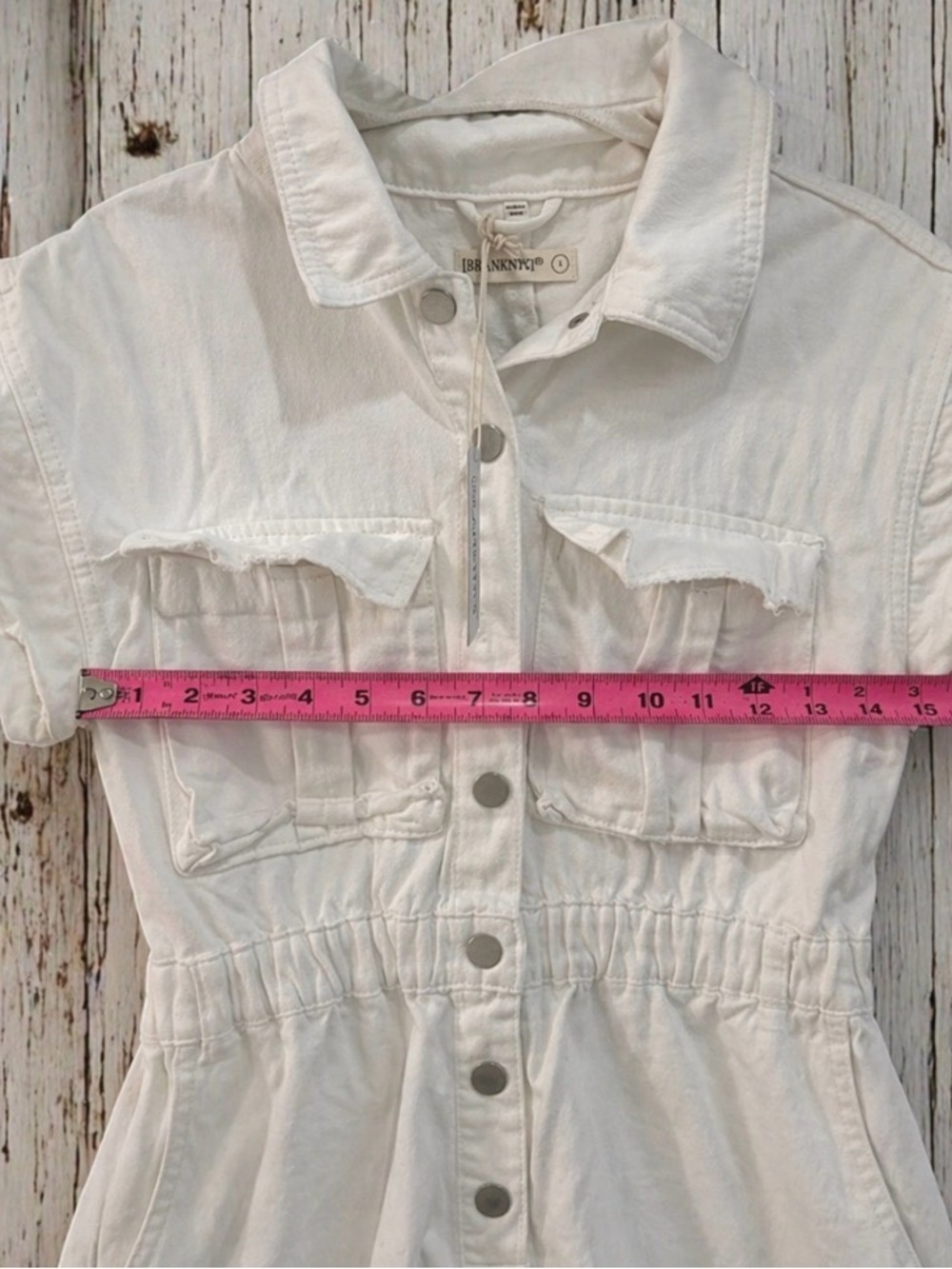 Blank NYC White Utility Short-Sleeve Romper - Picture 12 of 15